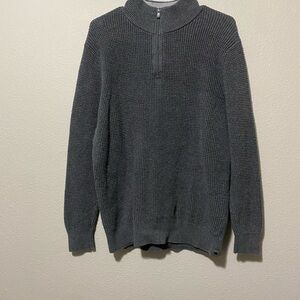 The Normal Brand Charcoal Zip-Up Sweater